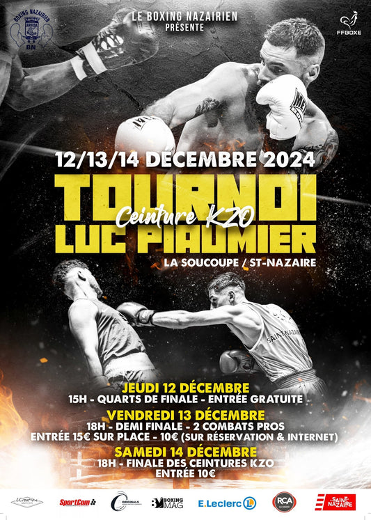 Affiche du Tournoi Luc Piaumier à Saint-Nazaire, Ceintures KZO à la clé pour les boxeurs amateur