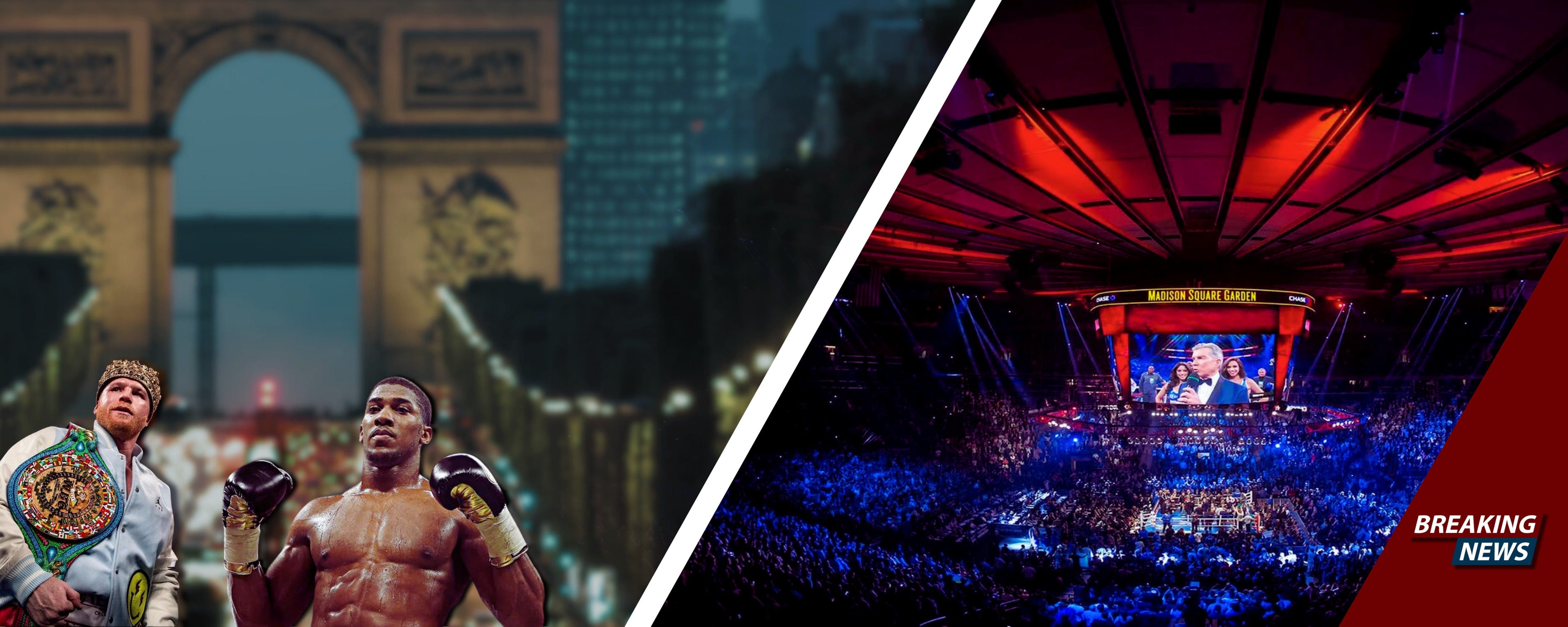 Anthony Joshua et Canelo au Madison Square Garden. Bannières actualité simsport
